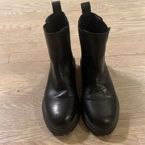 Black Leather Booties